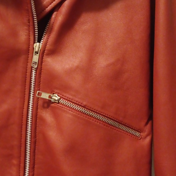 Jild Red Lambskin Leather Jacket - Picture 2 of 5